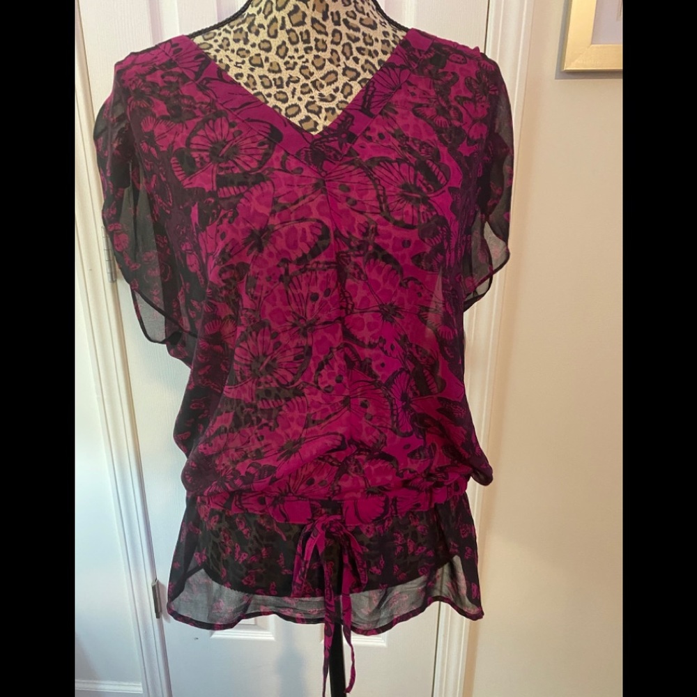 Butterfly print blouse